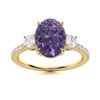 Image 1 : Natural 1.48 CTW Iolite & Diamond Engagement Ring 14K Yellow Gold