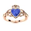 Image 1 : Natural 1.03 CTW Ceylon Sapphire & Diamond Engagement Ring 18K Rose Gold