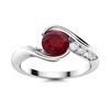 Image 1 : Natural 1.81 CTW Ruby & Diamond Engagement Ring 14K White Gold