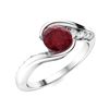 Image 2 : Natural 1.81 CTW Ruby & Diamond Engagement Ring 14K White Gold