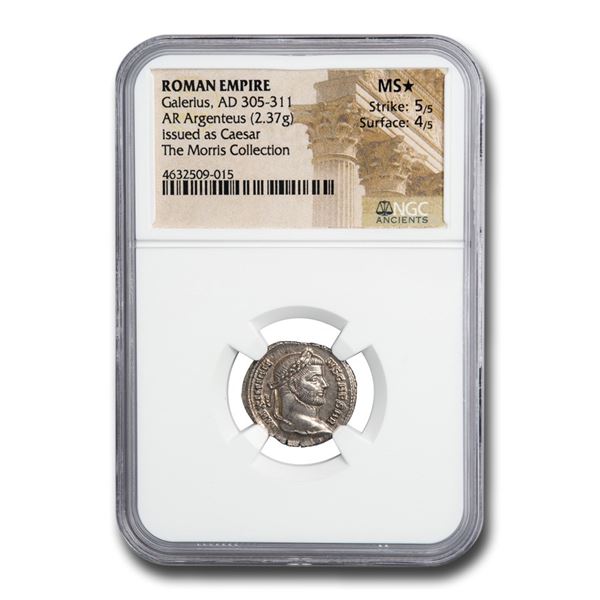 Roman Empire AR Argenteus Emperor Galerius (305-311 AD) MS* NGC