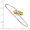 Image 2 : 14k White Gold 0.03ct Dia. & 2.2ct Citrine Flex Bangle - 7 in.