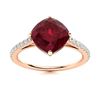 Image 1 : Natural 1.62 CTW Ruby & Diamond Engagement Ring 18K Rose Gold