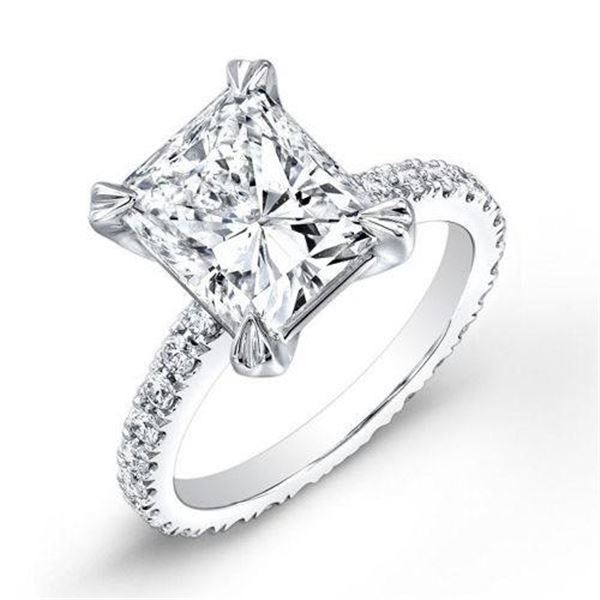 Natural 2.52 CTW Radiant Cut Diamond Engagement Ring 14KT White Gold