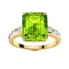 Image 1 : Natural 10.73 CTW Peridot & Diamond Engagement Ring 18K Yellow Gold