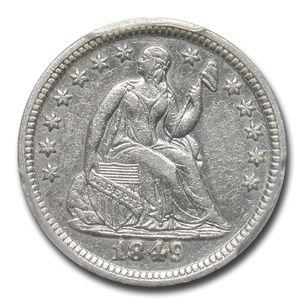 1849 Liberty Seated Half Dime AU-53 PCGS