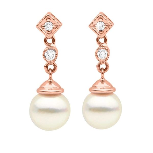 White Akoya Pearl and Diamond Royale Dangle Earrings