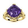 Image 1 : Natural 2.87 CTW Amethyst Solitaire Ring 14K Yellow Gold
