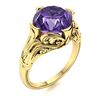 Image 2 : Natural 2.87 CTW Amethyst Solitaire Ring 14K Yellow Gold