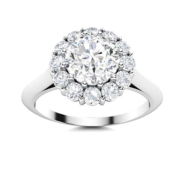 Natural 1.44 CTW Diamond Solitaire Ring 18K White Gold