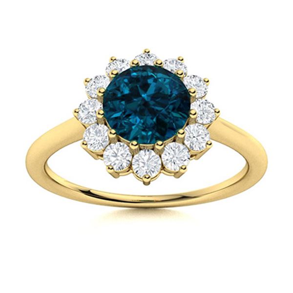 Natural 1.07 CTW Topaz & Diamond Engagement Ring 14K Yellow Gold