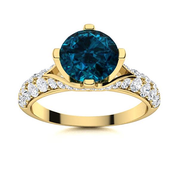 Natural 1.53 CTW Topaz & Diamond Engagement Ring 14K Yellow Gold