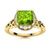 Image 1 : Natural 1.05 CTW Peridot & Diamond Engagement Ring 14K Yellow Gold