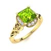 Image 2 : Natural 1.05 CTW Peridot & Diamond Engagement Ring 14K Yellow Gold