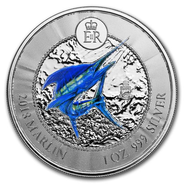 2018 Cayman Islands 1 oz Silver Marlin Proof (Colorized)