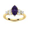 Image 1 : Natural 1.23 CTW Amethyst & Diamond Engagement Ring 14K Yellow Gold