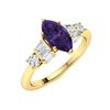 Image 2 : Natural 1.23 CTW Amethyst & Diamond Engagement Ring 14K Yellow Gold