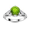 Image 1 : Natural 1.54 CTW Peridot & Diamond Engagement Ring 18K White Gold