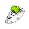 Image 2 : Natural 1.54 CTW Peridot & Diamond Engagement Ring 18K White Gold