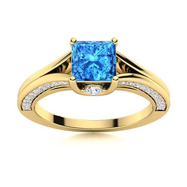 Natural 1.03 CTW Topaz & Diamond Engagement Ring 14K Yellow Gold