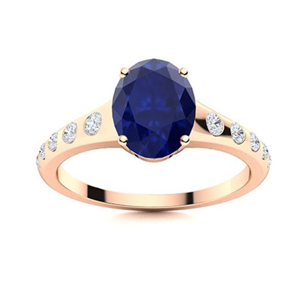 Natural 2.94 CTW Sapphire & Diamond Engagement Ring 14K Rose Gold