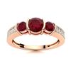 Image 1 : Natural 1.14 CTW Ruby & Diamond Engagement Ring 14K Rose Gold