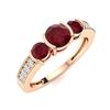 Image 2 : Natural 1.14 CTW Ruby & Diamond Engagement Ring 14K Rose Gold