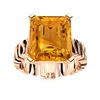 Image 1 : Natural 4.95 CTW Citrine Solitaire Ring 18K Rose Gold
