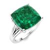 Image 2 : Natural 4.64 CTW Emerald Solitaire Ring 18K White Gold