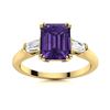 Image 1 : Natural 1.64 CTW Amethyst & Diamond Engagement Ring 14K Yellow Gold