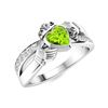 Image 2 : Natural 0.76 CTW Peridot & Diamond Engagement Ring 14K White Gold