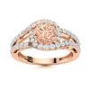 Image 1 : Natural 1.26 CTW Morganite & Diamond Engagement Ring 14K Rose Gold
