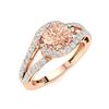Image 2 : Natural 1.26 CTW Morganite & Diamond Engagement Ring 14K Rose Gold