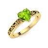 Image 2 : Natural 0.45 CTW Peridot Solitaire Ring 14K Yellow Gold