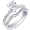 Image 1 : Natural 1.52 CTW Asscher Cut Diamond Ring 18KT White Gold