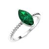 Image 2 : Natural 1.24 CTW Emerald Solitaire Ring 14K White Gold