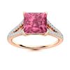 Image 1 : Natural 1.06 CTW Tourmaline & Diamond Engagement Ring 14K Rose Gold