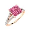 Image 2 : Natural 1.06 CTW Tourmaline & Diamond Engagement Ring 14K Rose Gold