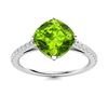 Image 1 : Natural 1.31 CTW Peridot & Diamond Engagement Ring 14K White Gold
