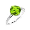 Image 2 : Natural 1.31 CTW Peridot & Diamond Engagement Ring 14K White Gold