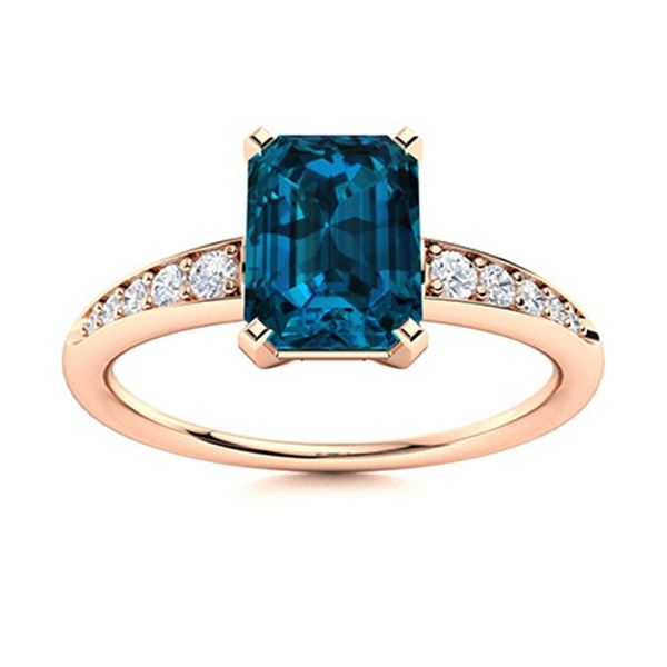 Natural 3.14 CTW Topaz & Diamond Engagement Ring 18K Rose Gold