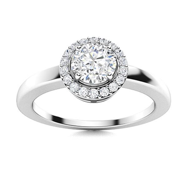 Natural 0.57 CTW Diamond Solitaire Ring 14K White Gold