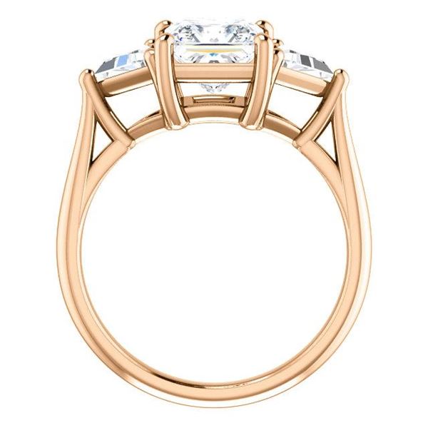 Natural 2.22 CTW Princess Cut & Trillion Cut 3-Stone Diamond Ring 18KT Rose Gold