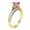 Image 2 : Natural 2.54 CTW Tourmaline & Diamond Engagement Ring 18K Yellow Gold