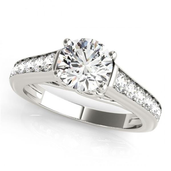 Natural 1.5 ctw Diamond Solitaire Ring 14k White Gold