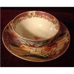 18TH CENTURY MANDARIN DEER CUP AND SAUCER #1667785