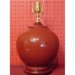 CHINESE EXPORT OXBLOOD VASE CONVERTED INTO LAMP#1667795