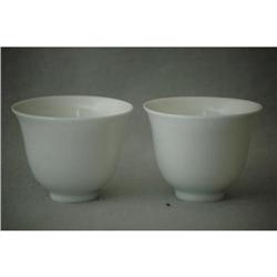 Pair  of  White  Porcelain  Cups  with  Mark  #1667916