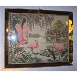 Flamingo Print in mirror frame (modern art) #1667926