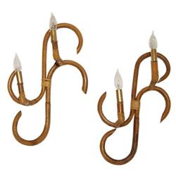 Pair of Rattan Sconces (tropical) #1667933